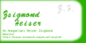 zsigmond heiser business card